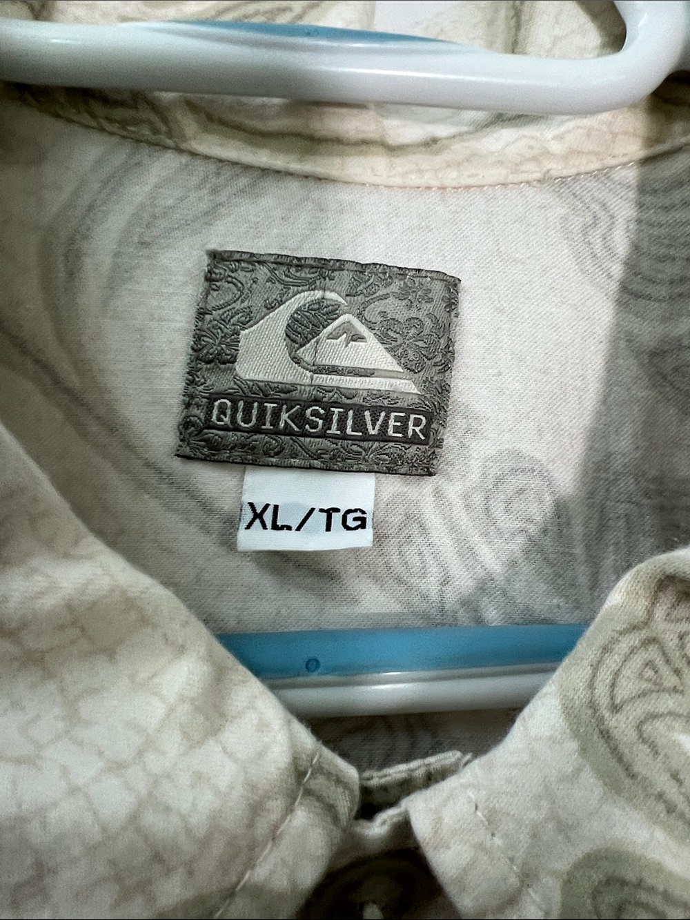 Quiksilver Men's Cream Floral Short-Sleeve Button-Up Shirt Size XL Cruisewear - Picture 3 of 4